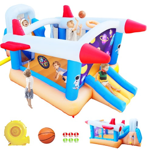 6 In 1 Outdoor Indoor Inflatable Bouncer For Kids Target Ball Basketball Slide With Blower WL