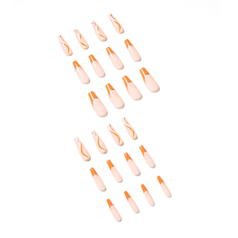 Press On Nails French Nail Art Wave Nail Patch Line Nail Tip