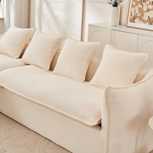 Sofa Deep Seat Sofa 3 Seater For Living Room Oversized Comfy Sofa L-Shape Sofa Couch With Chaise Home Furniture Sleeper Sectional Sofa For Apartment, Office Left Hand Facing