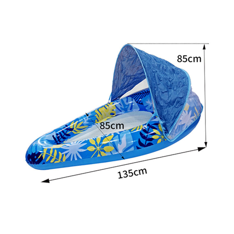 Large Swimming Pool Float With Cup Holder And Sunshade, Essential For Pool Parties And Beaches, Comes With A Manual Air Pump