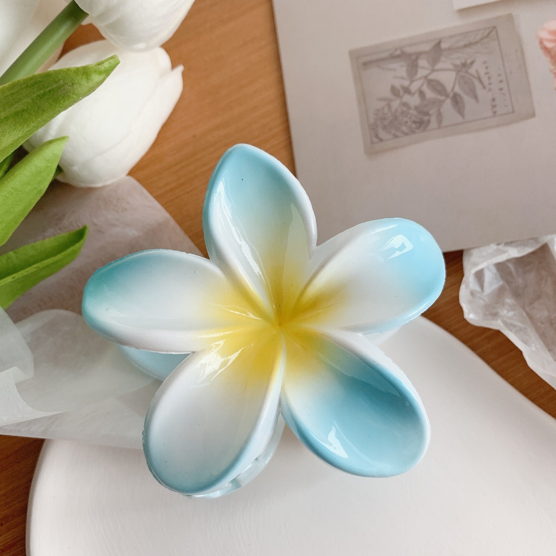 Plumeria Hair Clips Flower Hair Clip Trendy Hair Claw Clip Popular Hair Catch Korean Hair Accessories For Women