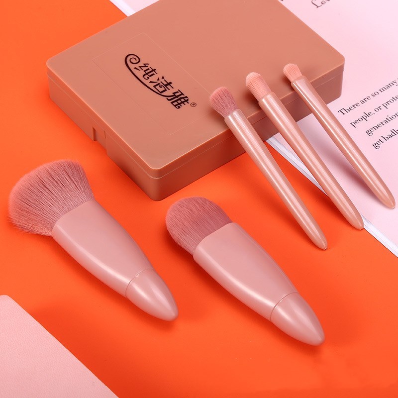 Mini Travel Makeup Brushes Tool Set Cosmetic Powder Eye Shadow Foundation Blush Blending Make Up Brush