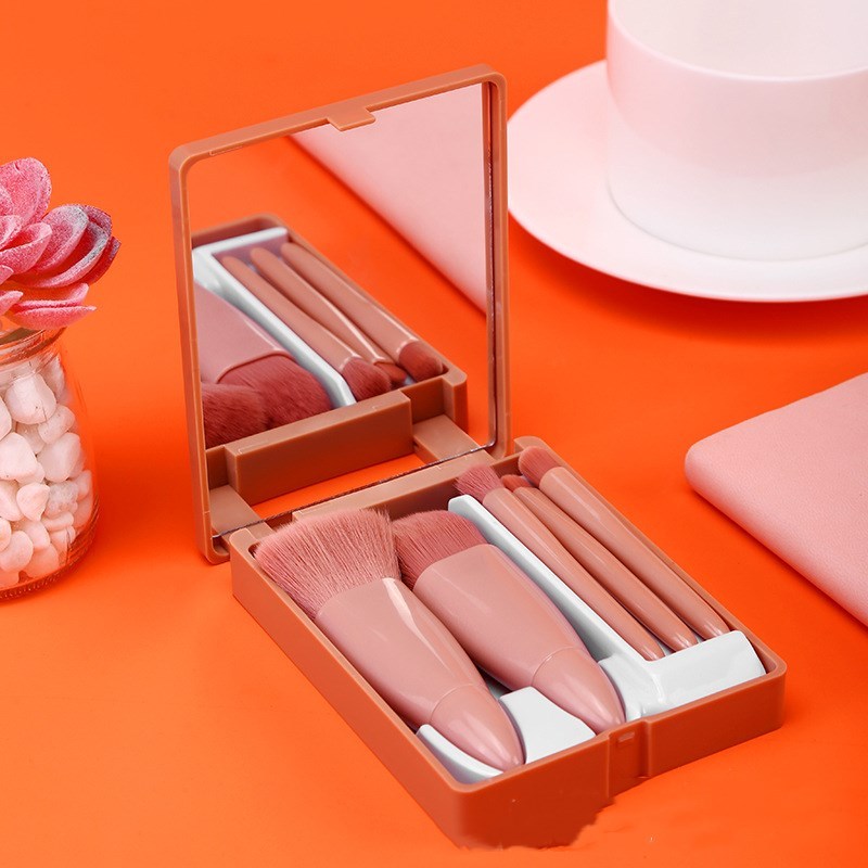 Mini Travel Makeup Brushes Tool Set Cosmetic Powder Eye Shadow Foundation Blush Blending Make Up Brush