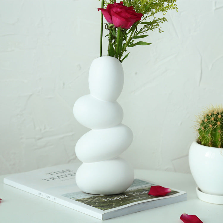 Simple Ceramic Vase Abstract Decoration