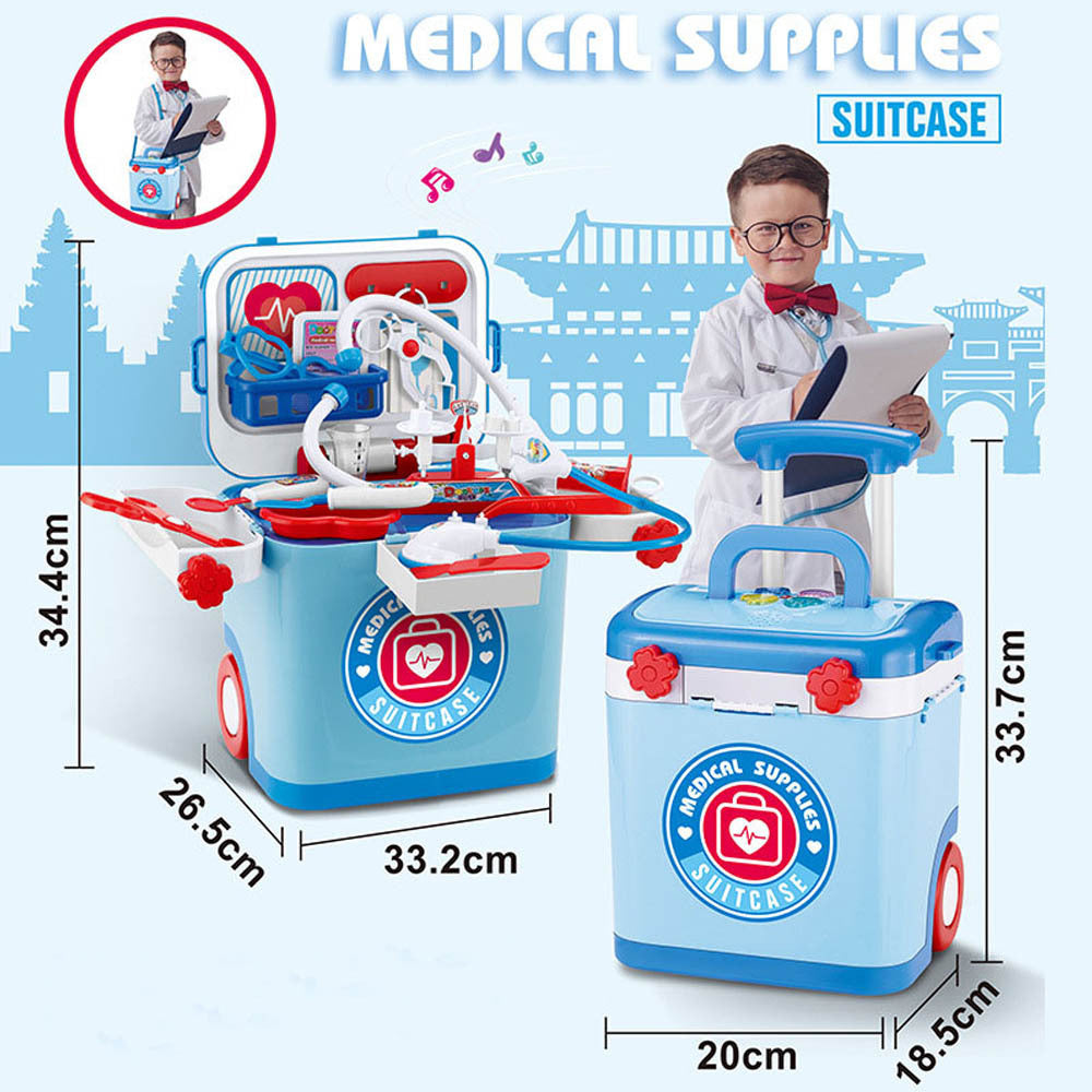 Childrens Sound And Light Pretend pop up Kitchen,  Barbecue ,Dessert Set, Makeup Tools Trolley Box ,Doctor Toy