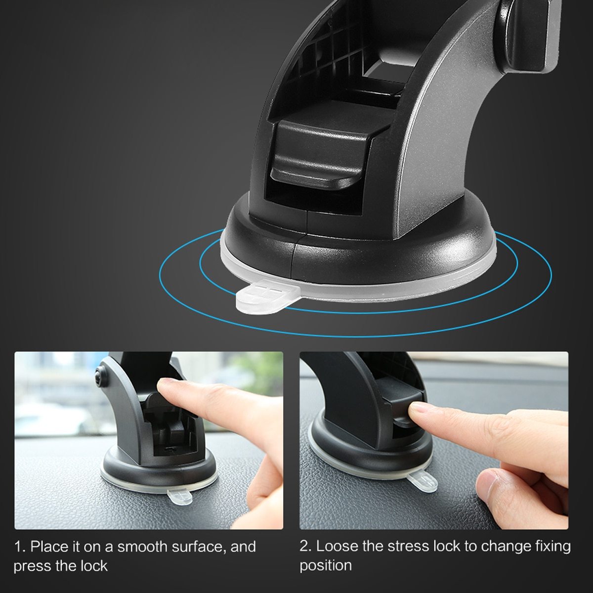 Car Phone Holder Long Rod Car Dashboard Suction Cup Type
