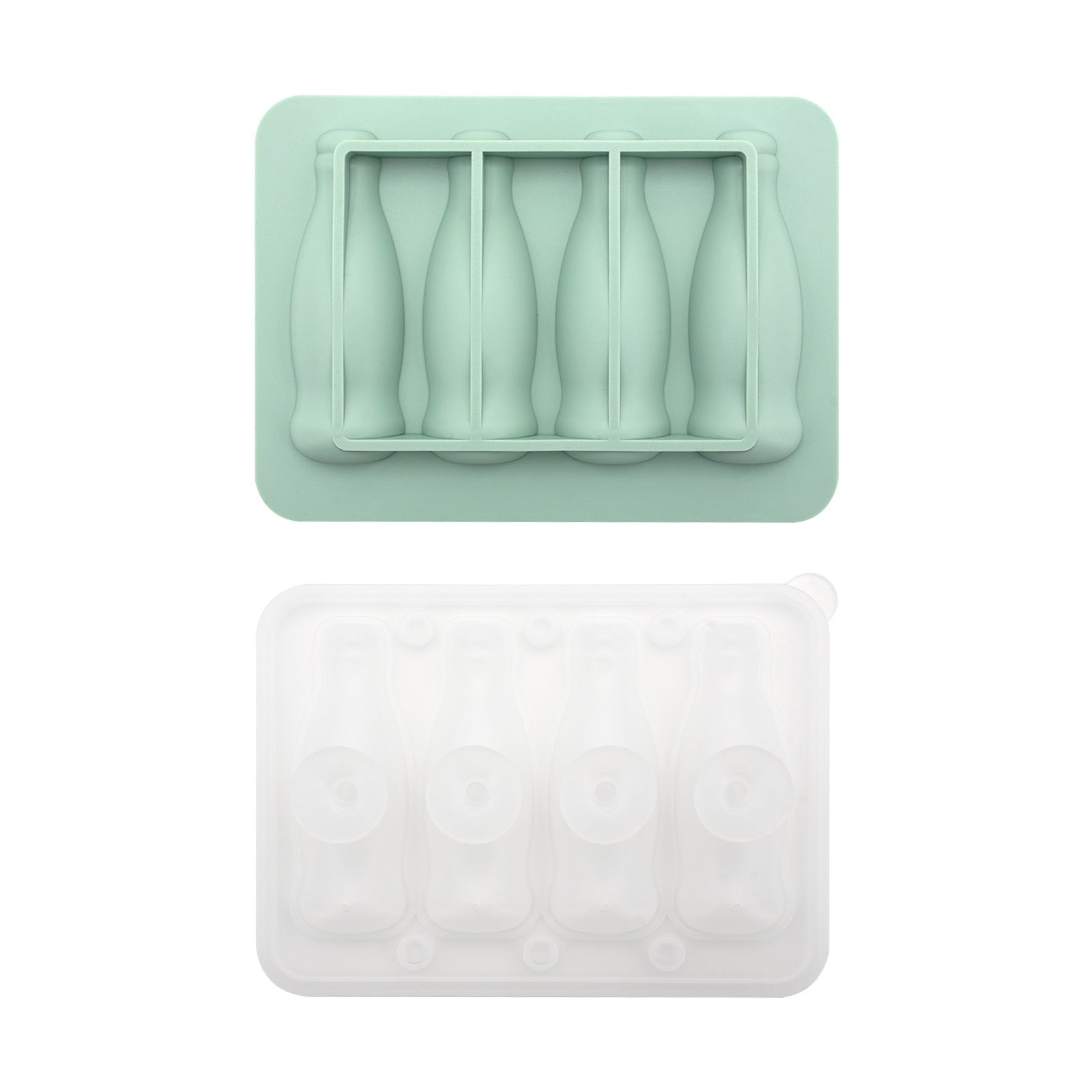 Coke Bottle Ice Tray Silicone With Cover Ice Mold