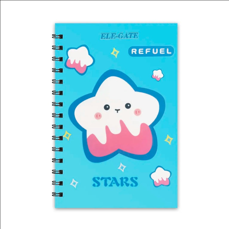 80-Page Ruled Notebook With Star Cover And Metallic Spiral