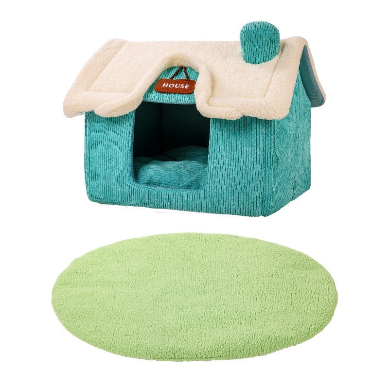 DogHouse Cartoon Plush, Warm Pet Bed