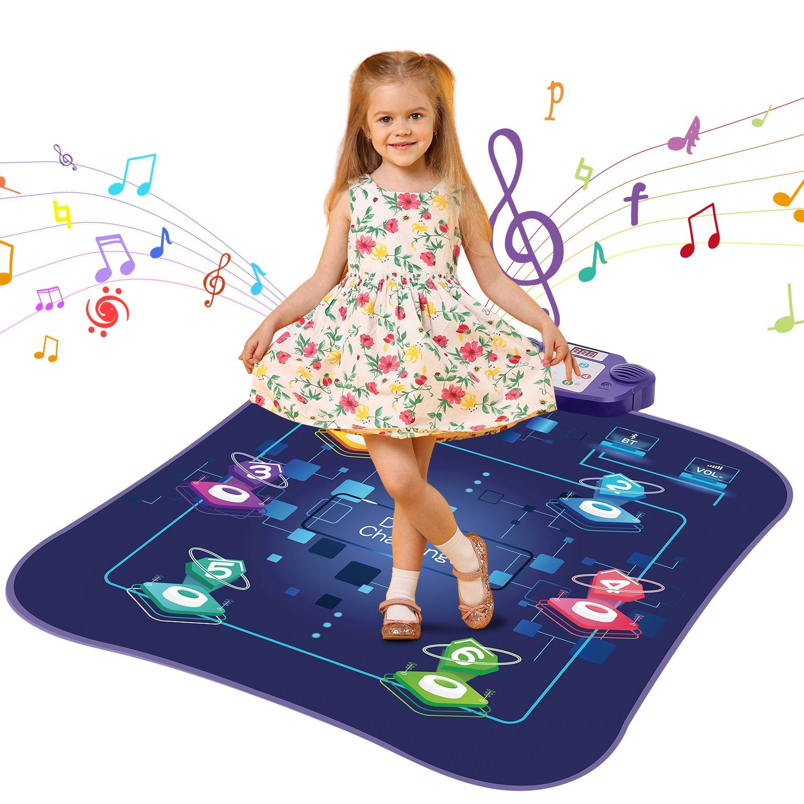 Dance Mat For Kids Dance Pad Toy With Wireless Bluetooth Gift For 3 Girls