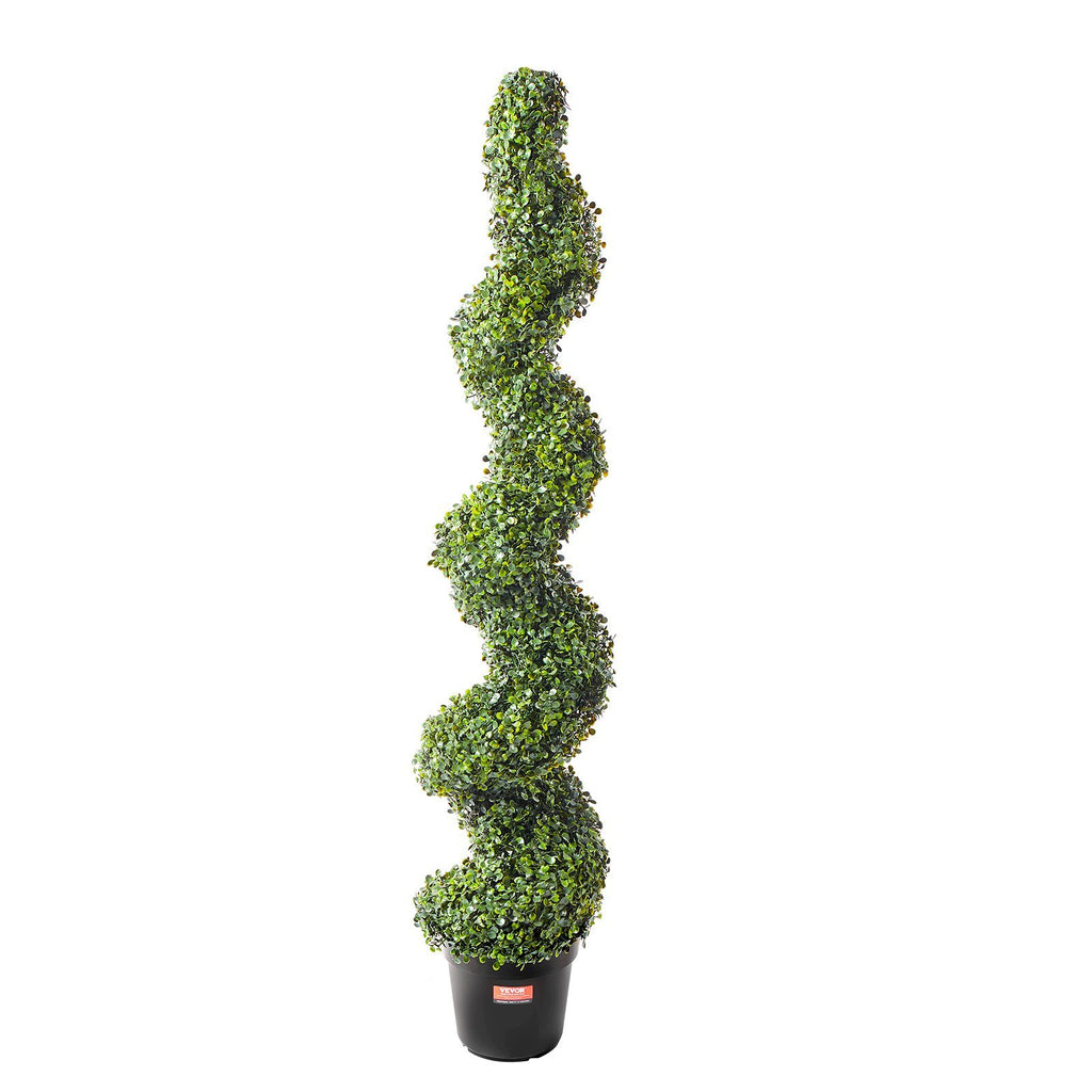 2 Pack 5' Artificial Boxwood Topiary Tree Faux Plant UV Decor In Outdoor