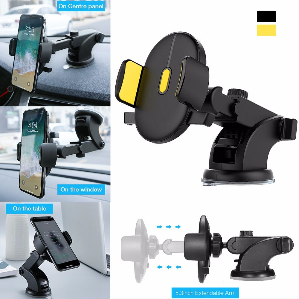 Car Phone Holder Long Rod Car Dashboard Suction Cup Type