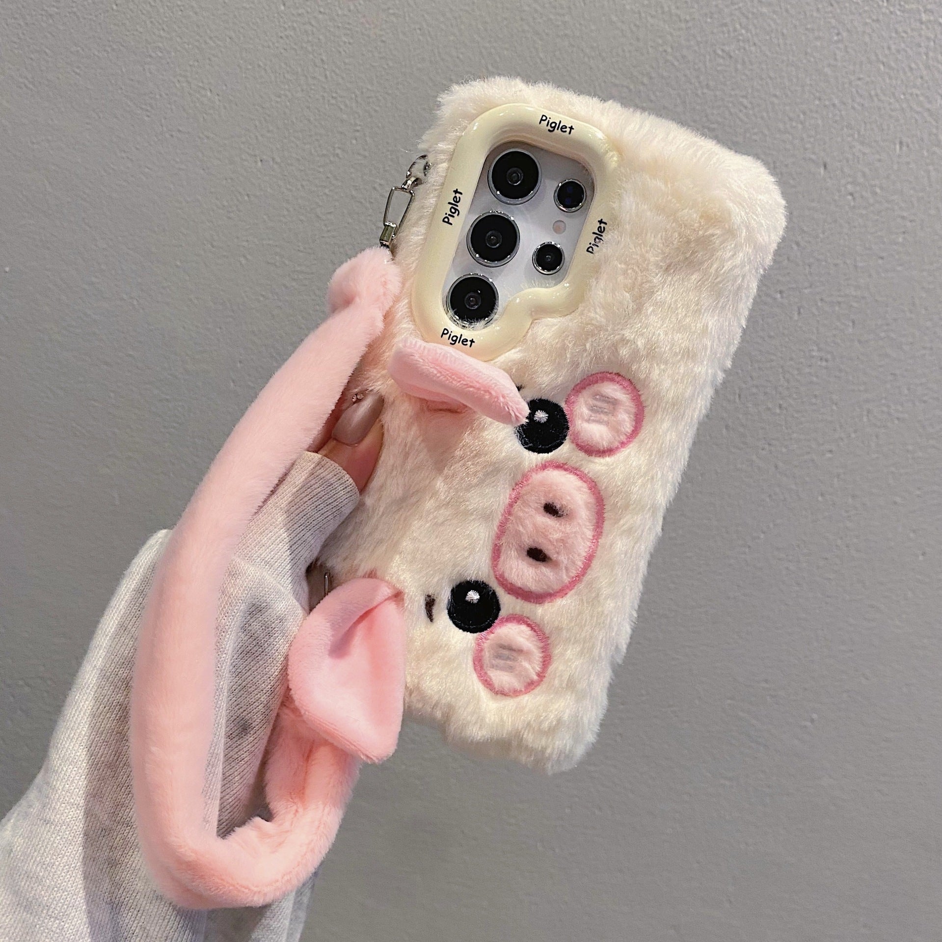 Plush Cute Piggy Phone Case With Bracket