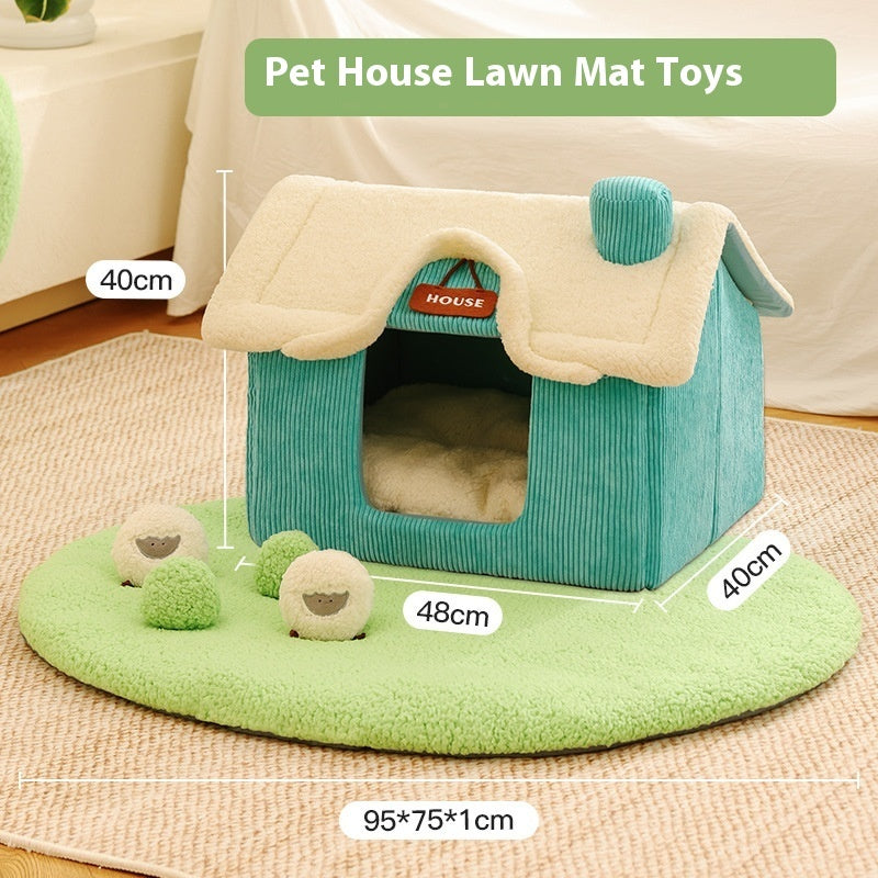 DogHouse Cartoon Plush, Warm Pet Bed