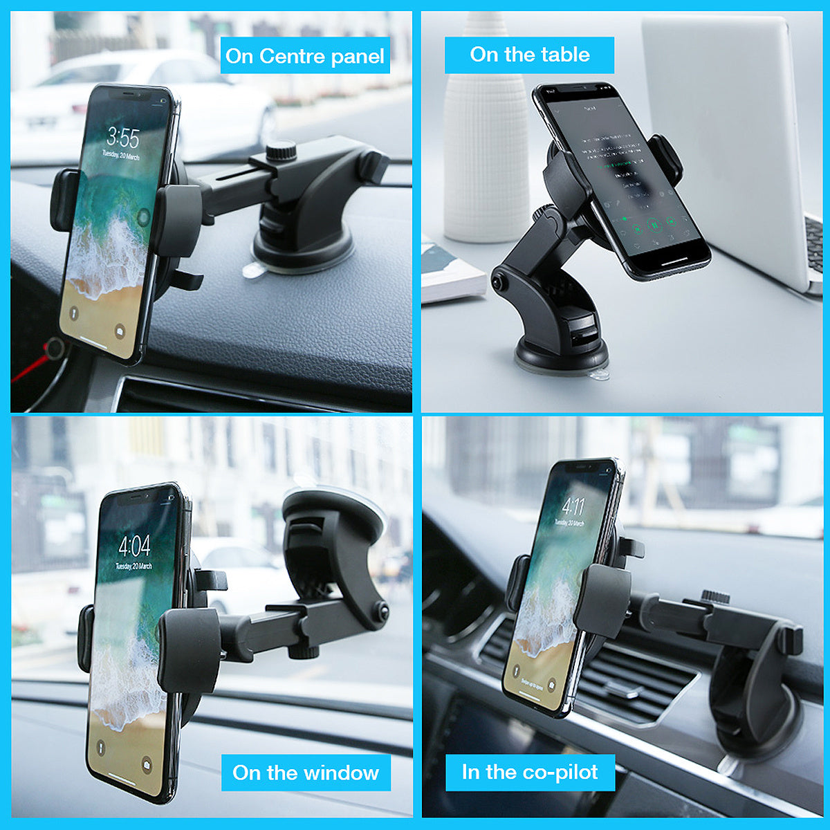 Car Phone Holder Long Rod Car Dashboard Suction Cup Type