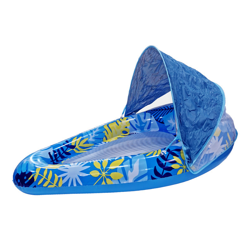 Large Swimming Pool Float With Cup Holder And Sunshade, Essential For Pool Parties And Beaches, Comes With A Manual Air Pump