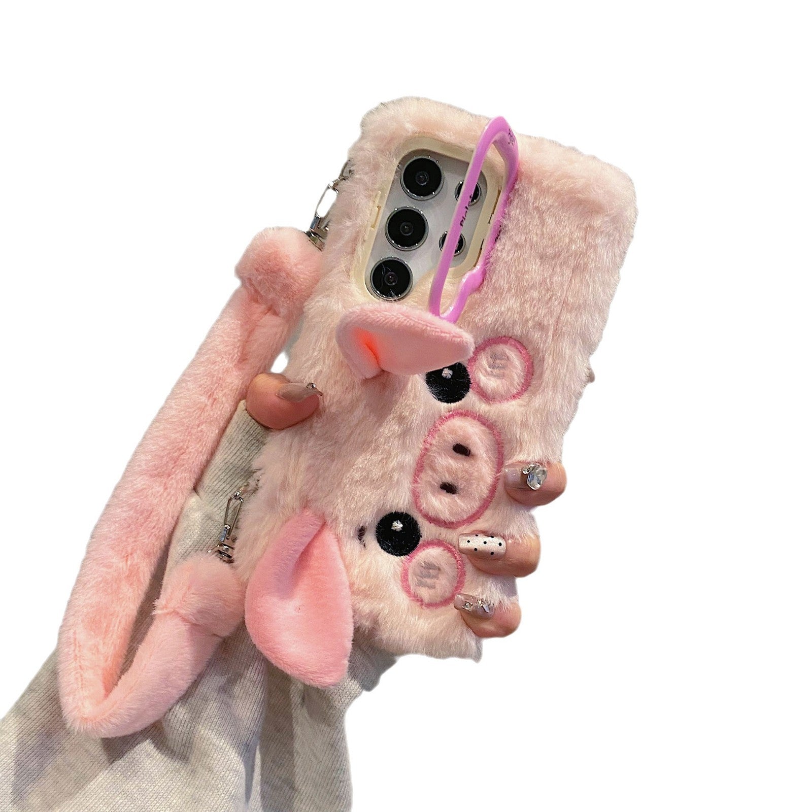 Plush Cute Piggy Phone Case With Bracket