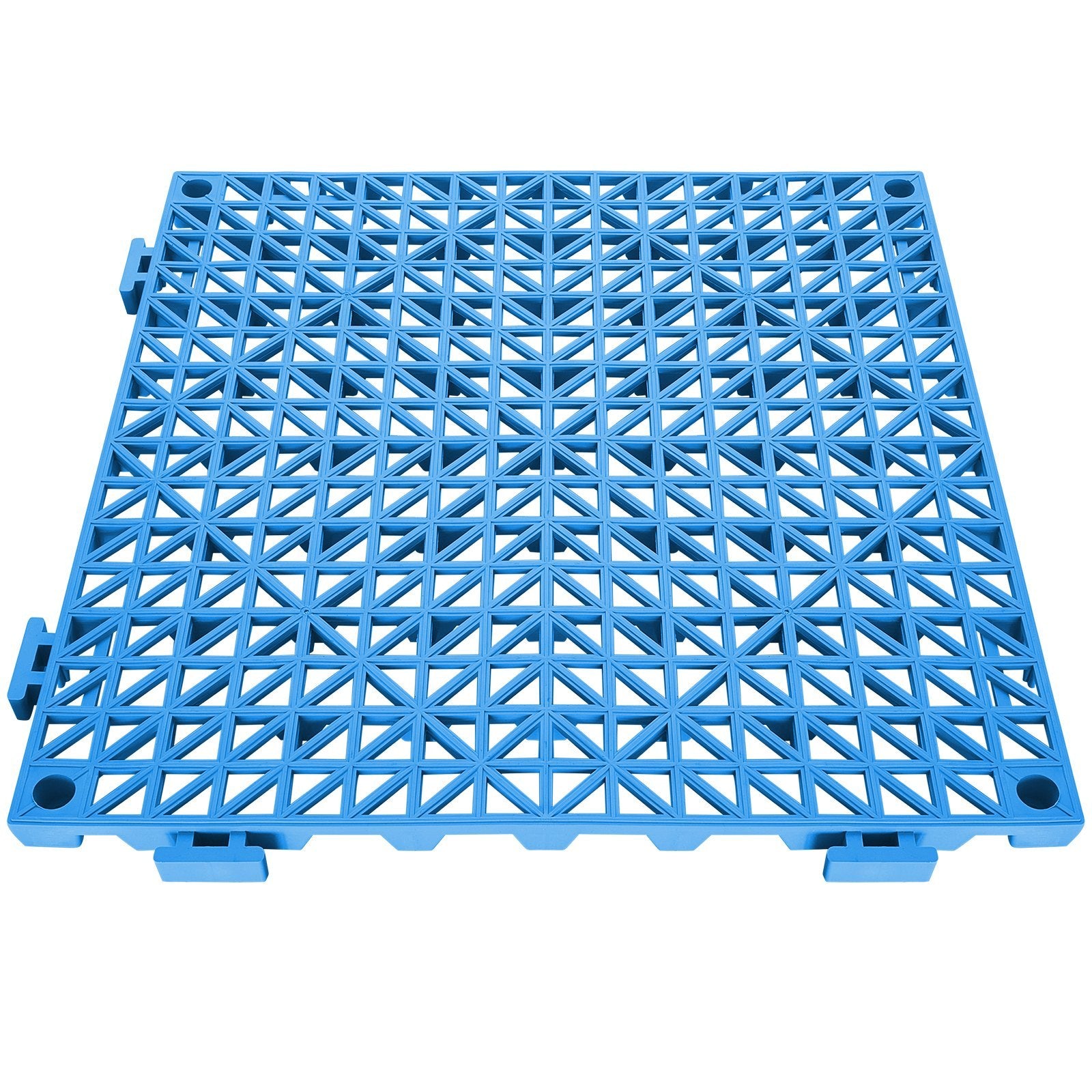 VEVOR Interlocking Tile 50PCS Blue, Drainage Tiles  Splicing, PVC Interlocking Drainage Floor Tiles, Non-Slip Drainage Holes For Restroom, Bathroom, Kitchen, Pool, Wet Areas
