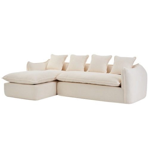 Sofa Deep Seat Sofa 3 Seater For Living Room Oversized Comfy Sofa L-Shape Sofa Couch With Chaise Home Furniture Sleeper Sectional Sofa For Apartment, Office Left Hand Facing