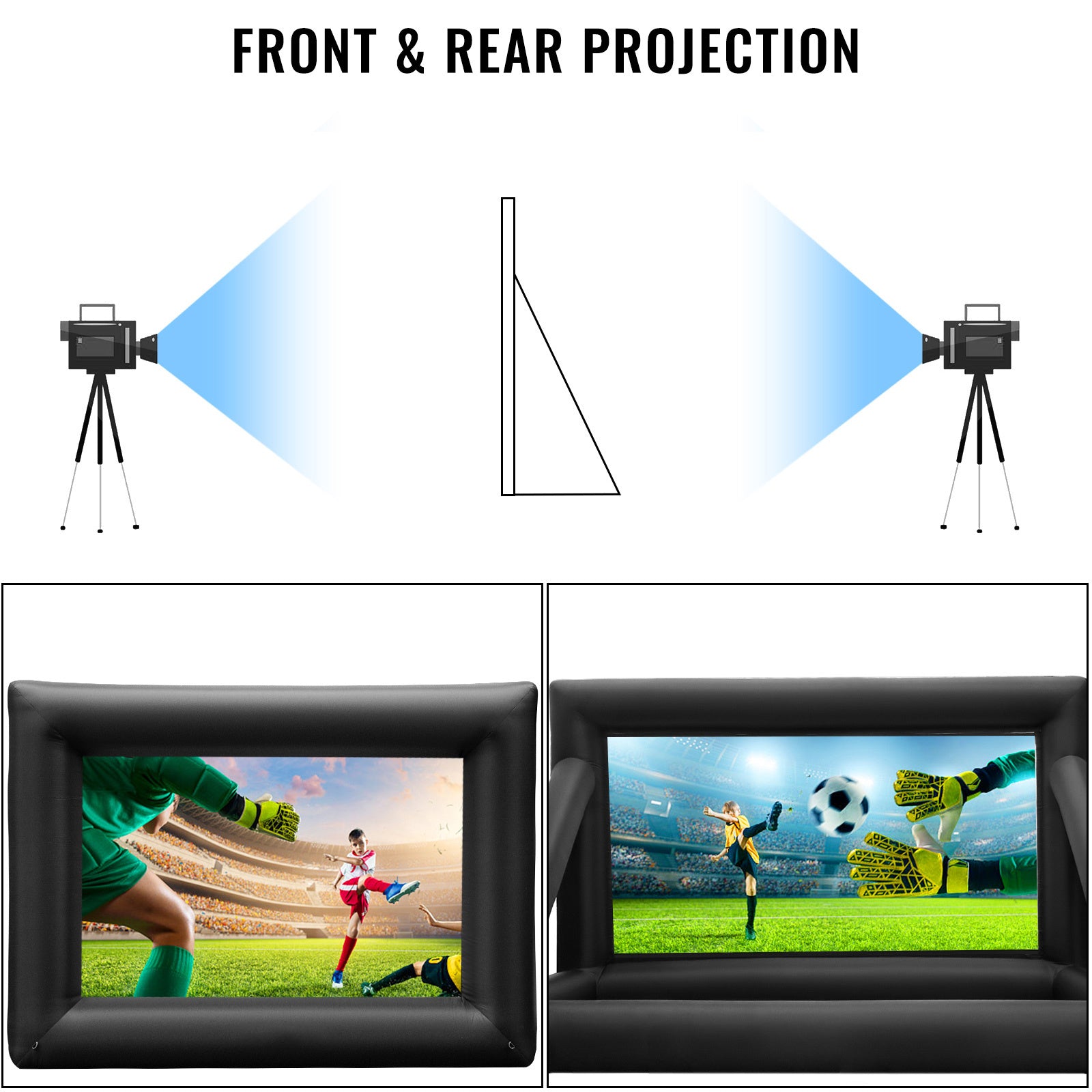 VEVOR Inflatable Movie Screen 24FT 288inch  Inflatable Projector Screen For Outside With 360W Air Blower Inflatable Screen Oxford Fabric Material Blow Up Screen For Outdoor Movie Supports Front Rear P