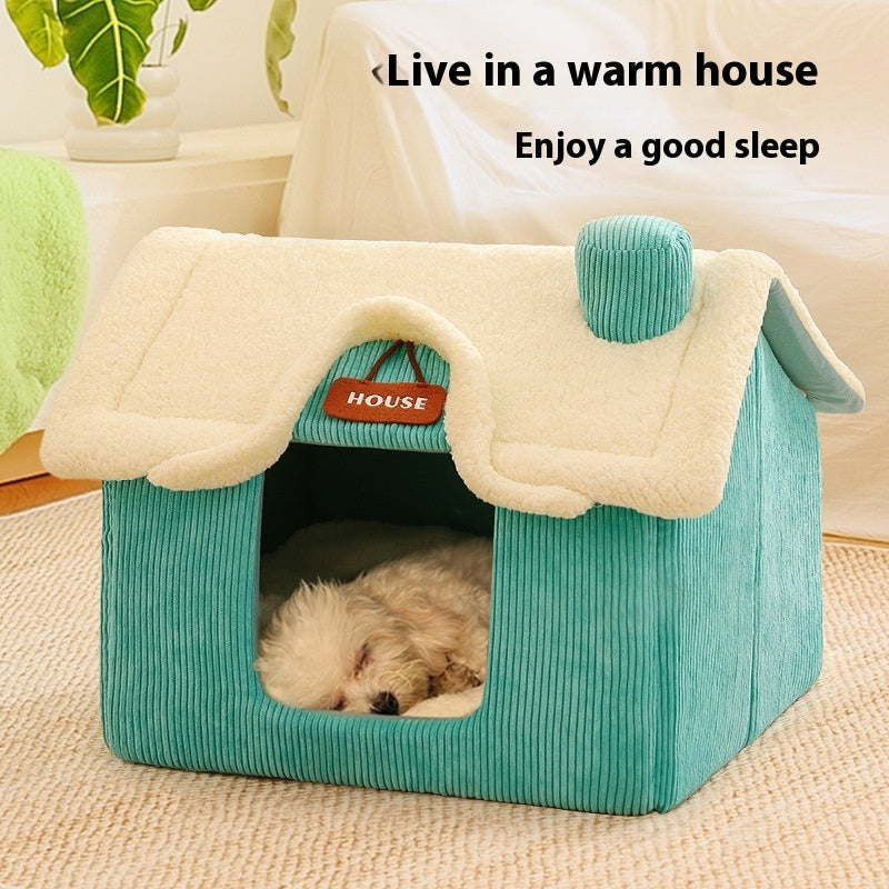 DogHouse Cartoon Plush, Warm Pet Bed