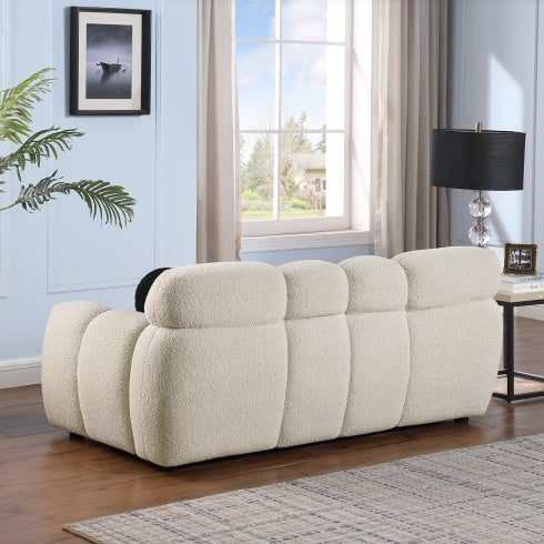 64.98 Length ,35.83 Deepth ,human Body Structure For USA People, Marshmallow Sofa,boucle Sofa ,2 Seater, LIGHT BROWN BOUCLE