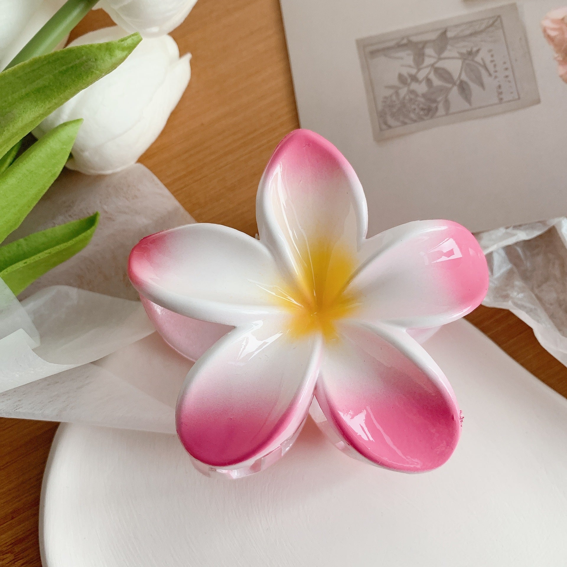 Plumeria Hair Clips Flower Hair Clip Trendy Hair Claw Clip Popular Hair Catch Korean Hair Accessories For Women