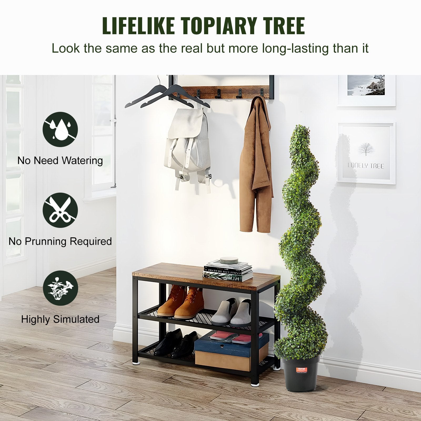 2 Pack 5' Artificial Boxwood Topiary Tree Faux Plant UV Decor In Outdoor
