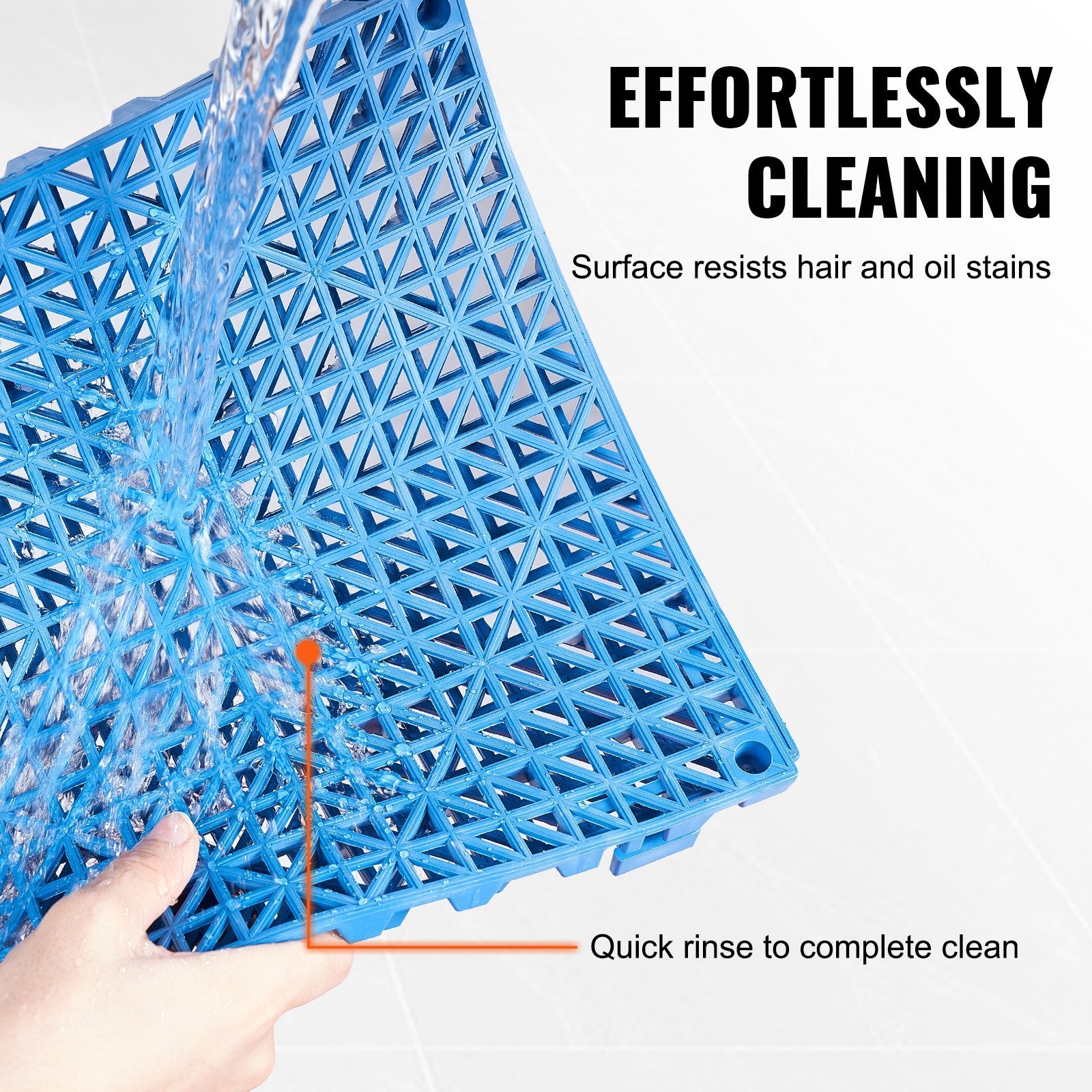 VEVOR Interlocking Tile 50PCS Blue, Drainage Tiles  Splicing, PVC Interlocking Drainage Floor Tiles, Non-Slip Drainage Holes For Restroom, Bathroom, Kitchen, Pool, Wet Areas