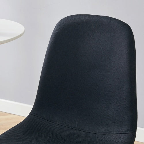 Luxury Simple Chair - Set Of 4 BLACK Linen-Cotton Material High Resilience Dining Chair With Metal Golden Leg.Integral Metal Leg Architecture,Suitable For Various Interior Decoration Styles.