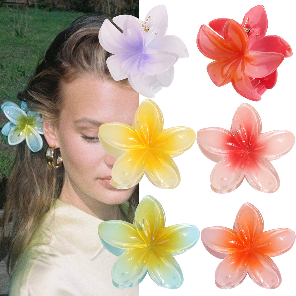 Plumeria Hair Clips Flower Hair Clip Trendy Hair Claw Clip Popular Hair Catch Korean Hair Accessories For Women