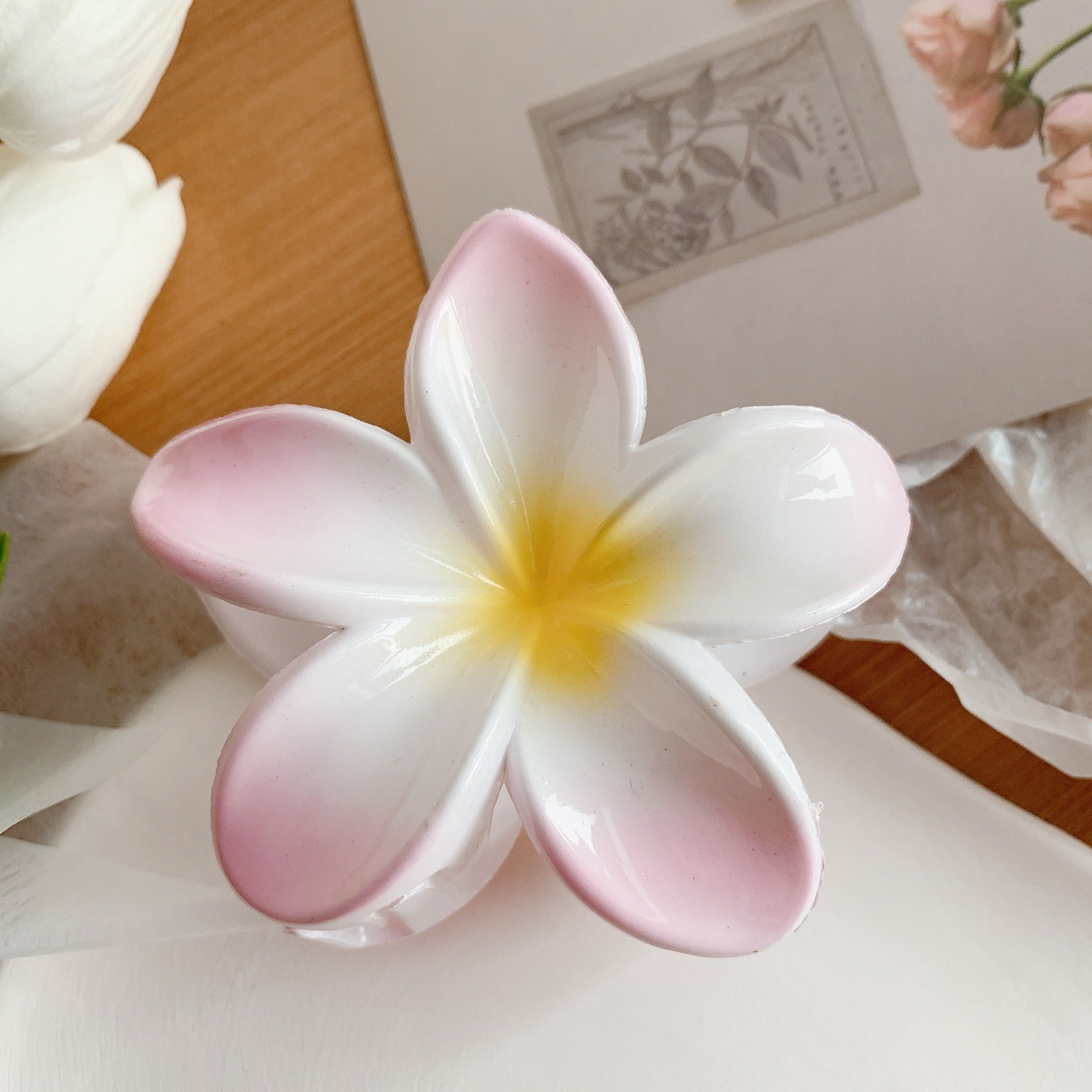 Plumeria Hair Clips Flower Hair Clip Trendy Hair Claw Clip Popular Hair Catch Korean Hair Accessories For Women