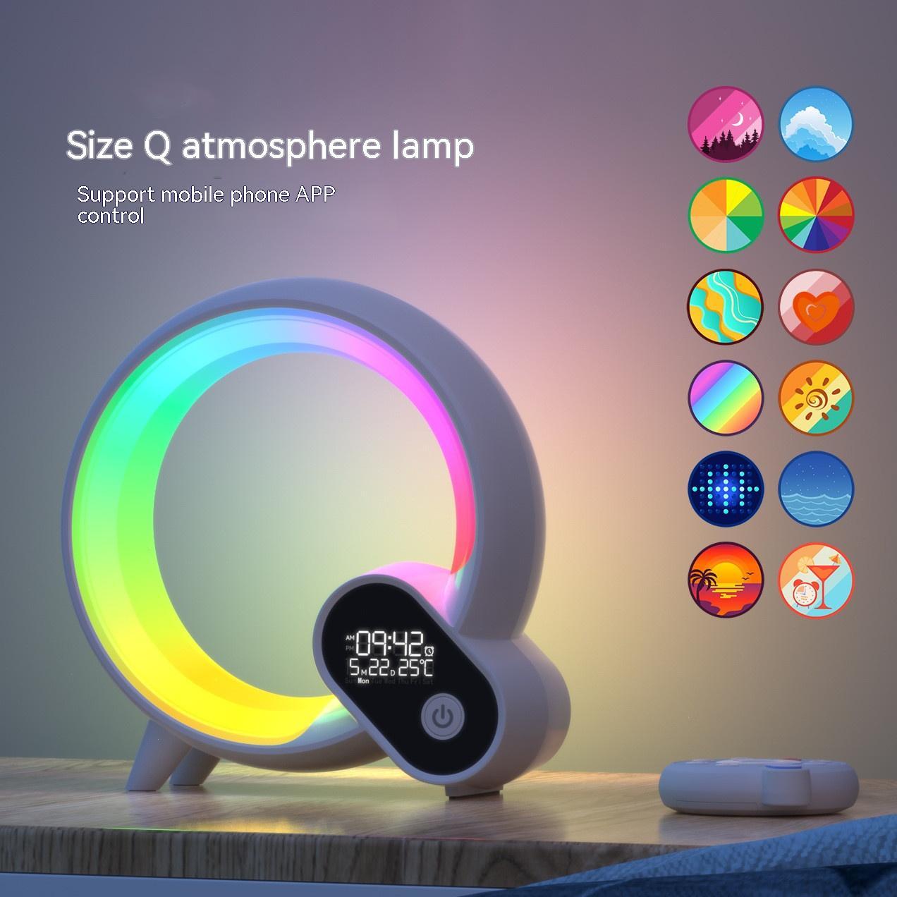GlowLight Digital Display Alarm Clock Bluetooth Audio Intelligent Wake-up Q Colorful Atmosphere Light